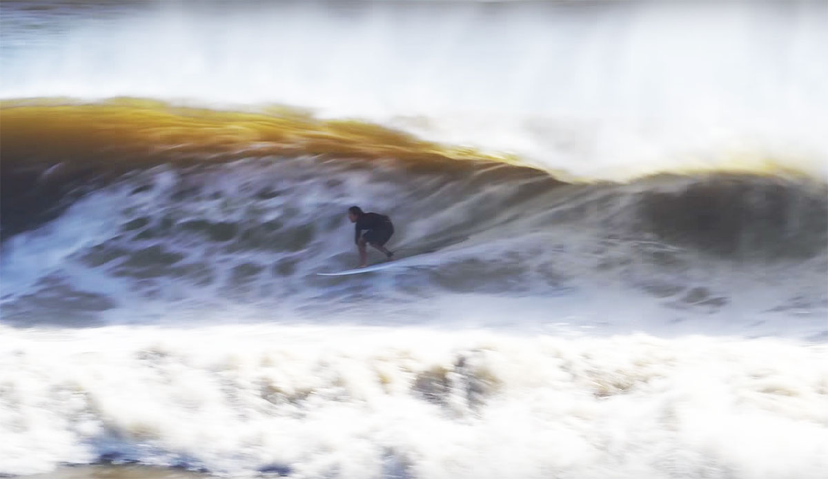 Kirra surfing with Cyclone Uesi in Australia