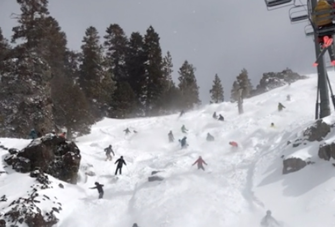 Watch a Powder Run Get Scraped in 20 Seconds During a Stampede at Alpine Meadows