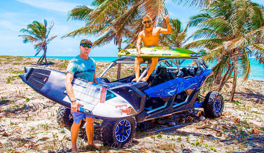 Jamie O'Brien and Italo Ferreira surfing in Brazil