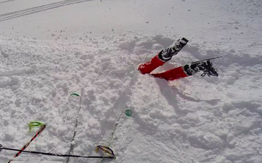 This Skier Rescued in Dramatic Fashion After Yard Sale-ing Head First Into Deep Snow