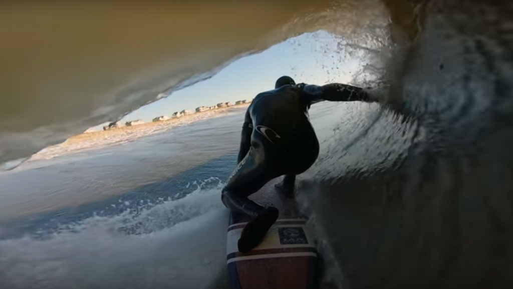 This Is Brett Barley, the Ultimate Tube Hound, Getting Barreled in 40 MPH Offshore Winds