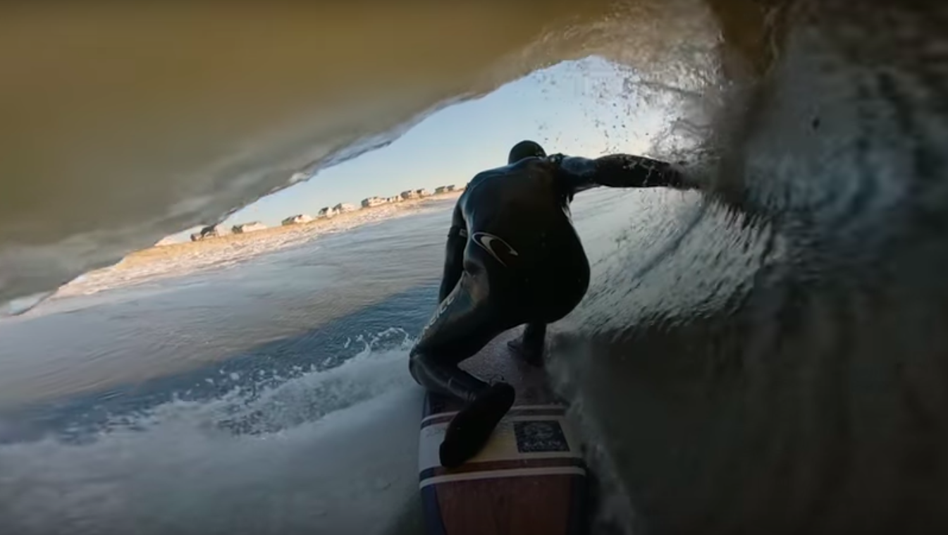 This Is Brett Barley, the Ultimate Tube Hound, Getting Barreled in 40 MPH Offshore Winds