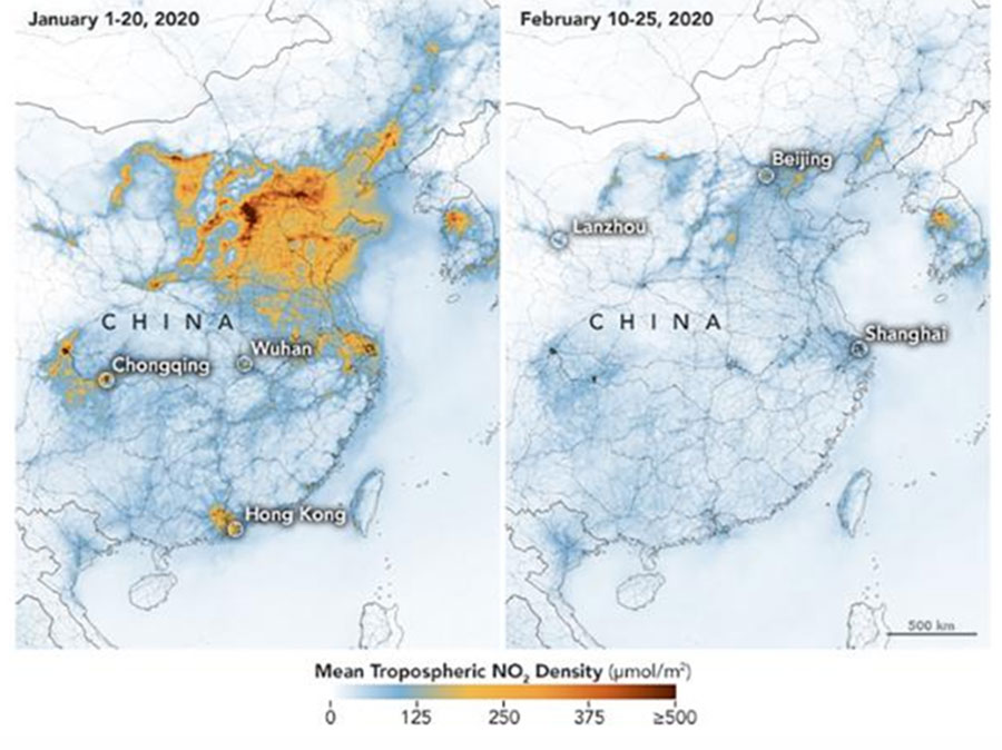 China air quality Coronavirus impact