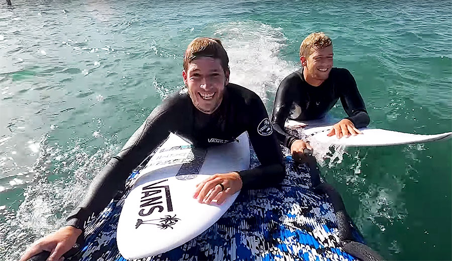 Nathan Florence and John John Florence at Kelly Slater Wave Pool