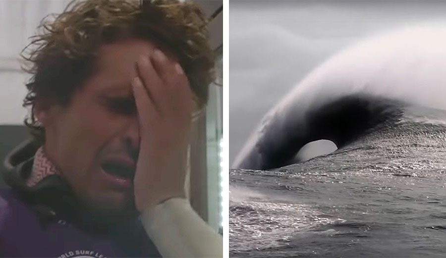 Nic Von Rupp surfing Nazare tow surfing challenge