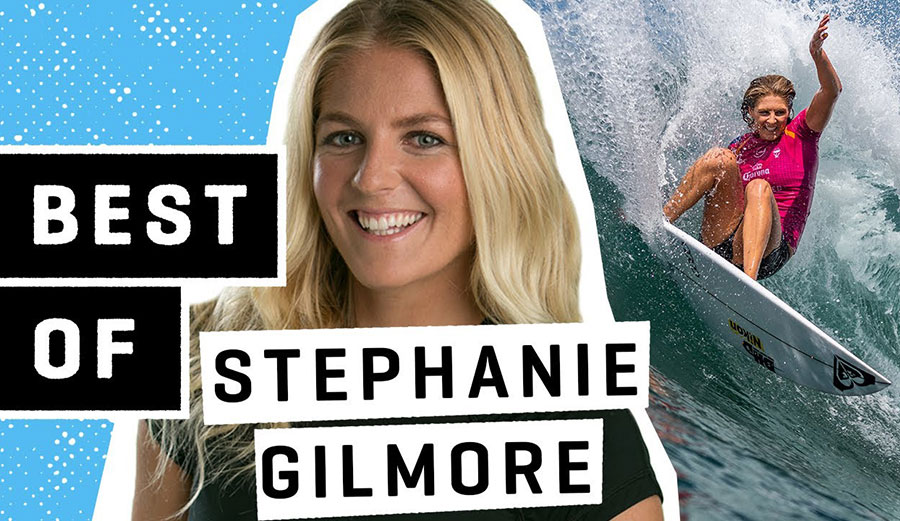 Stephanie Gilmore surfing