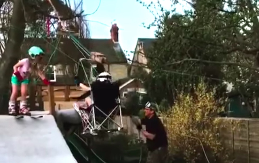 This Dad Made a Backyard Chairlift and Ski Resort for His Stir-Crazy Kids