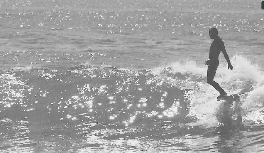 Frenchman surfing in California