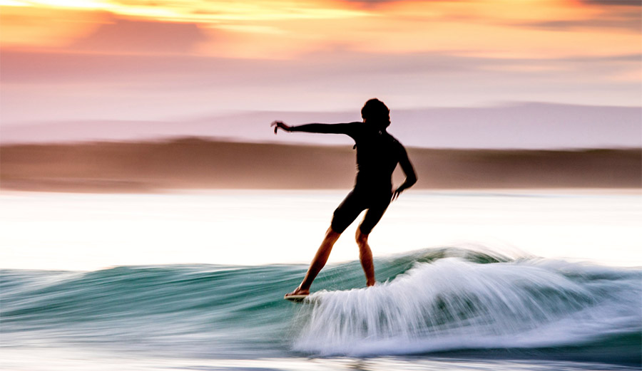 Longboard Surfer Slow Shutter Speed Learn Surf Photography