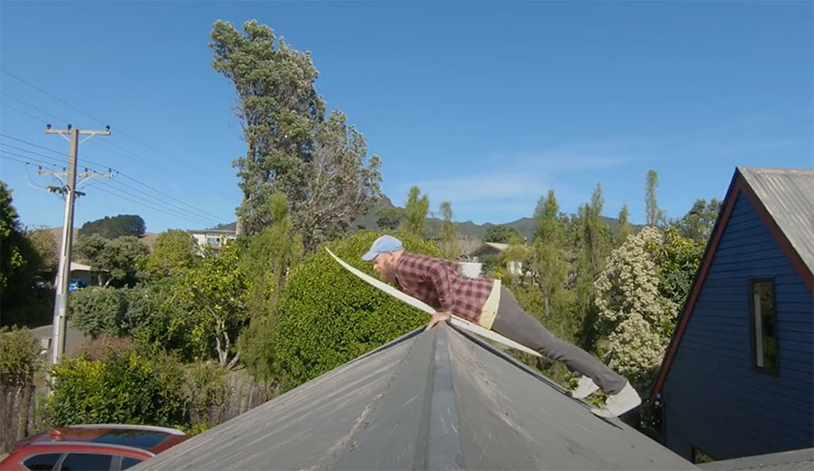 Luke Cederman surfing