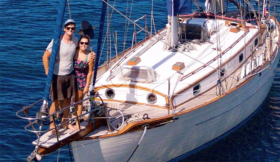 Couple crossing Atlantic in sailboat