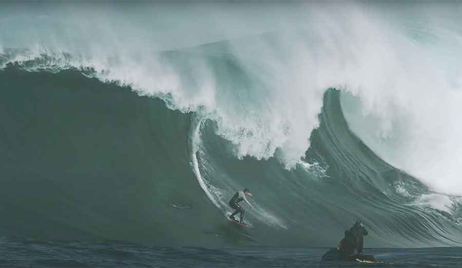 Nic Von Rupp surfing big waves