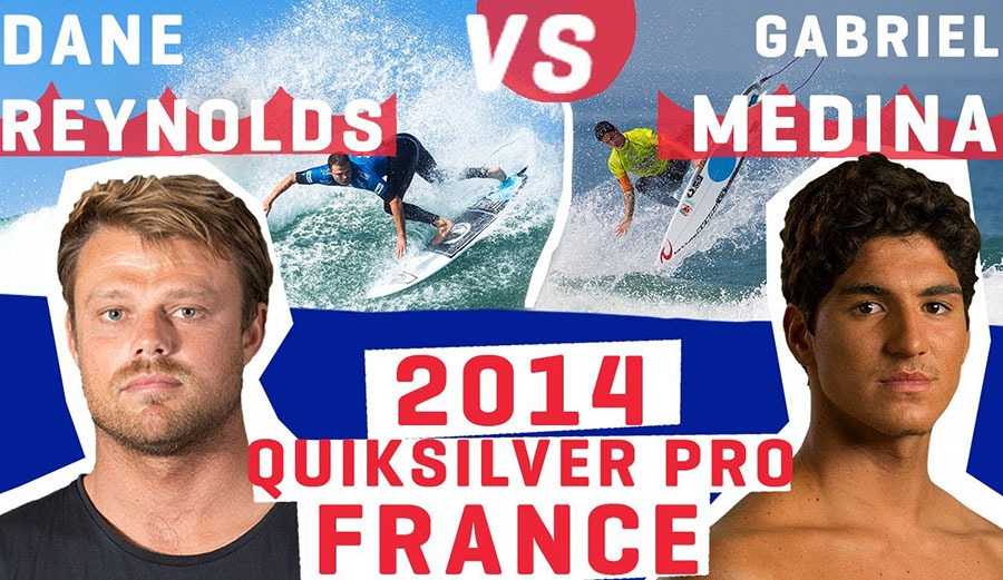 Dane Reynolds surfing with Gabriel Medina