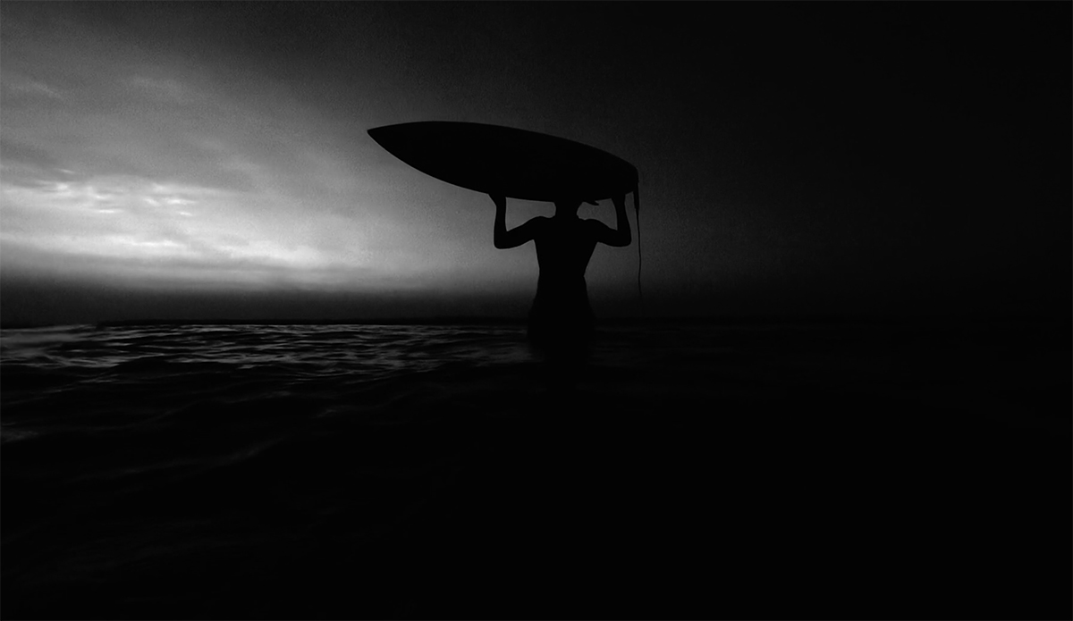 Black and White Surfer Silhouette