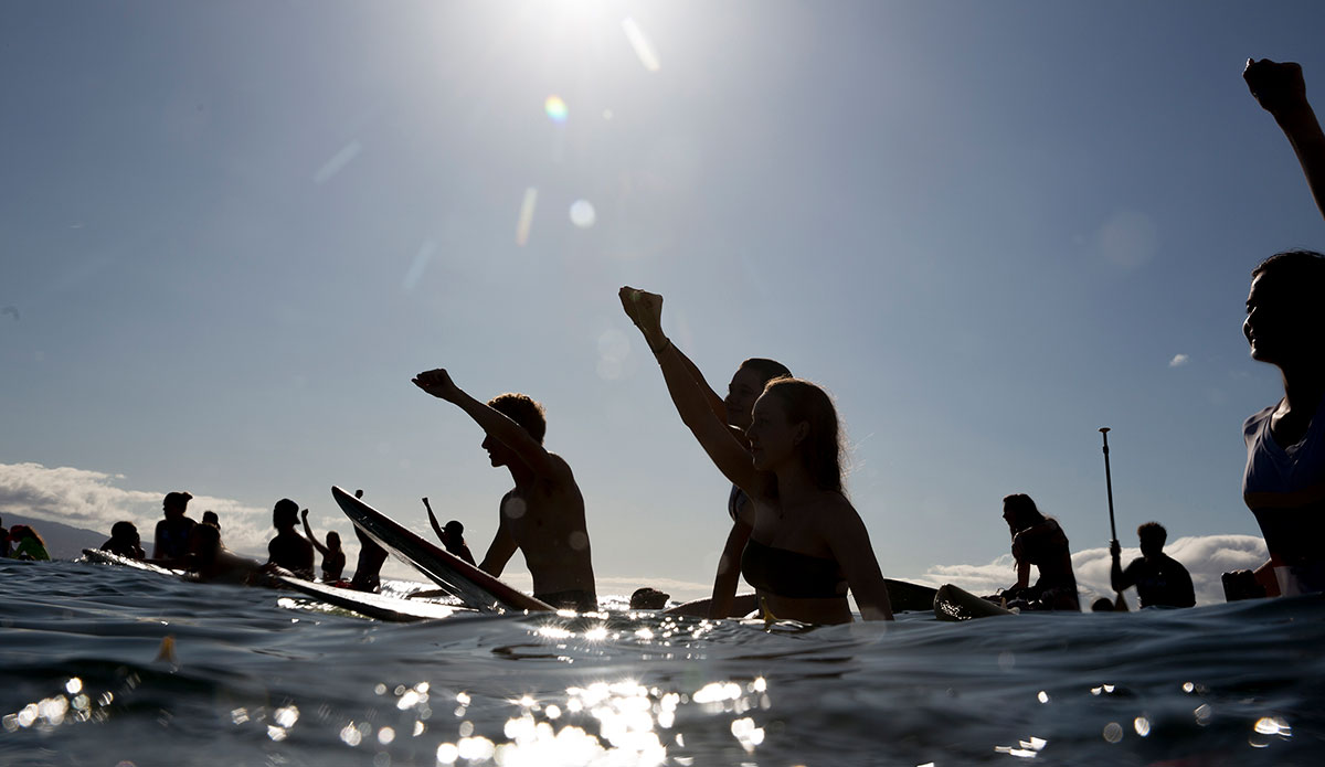 surfers in Maui for Black Lives Matter