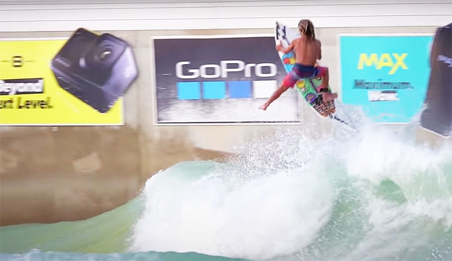 Jackson Dorian surfing in wave pool