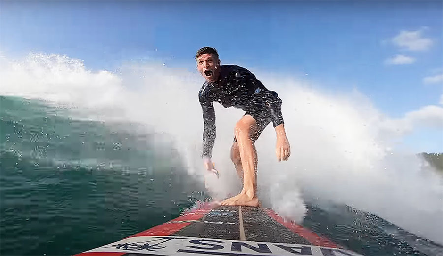 Nathan Florence surfing Waimea Bay