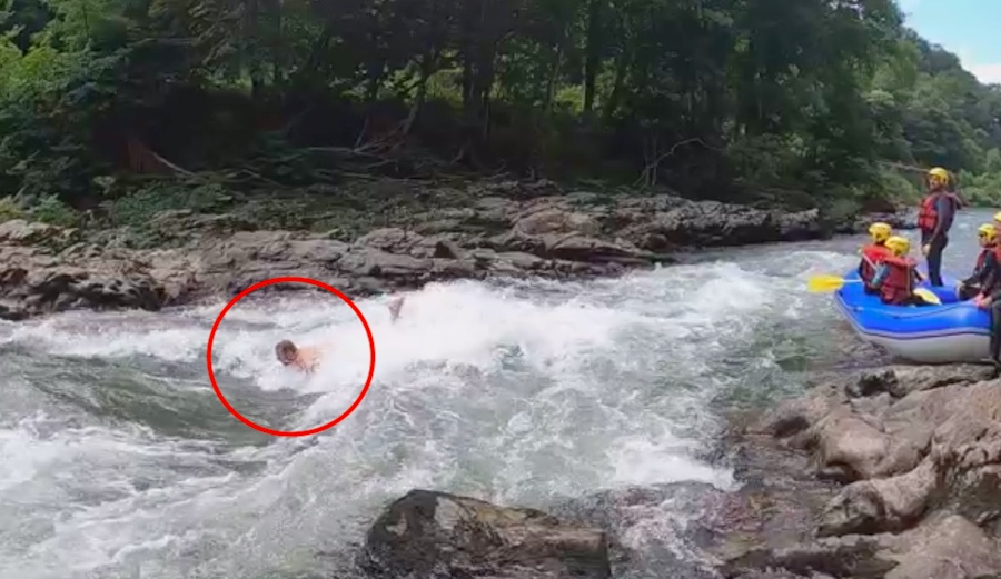 Watch Bodysurfer Nathan Lehoux Ride This River Wave in the French Basque Country