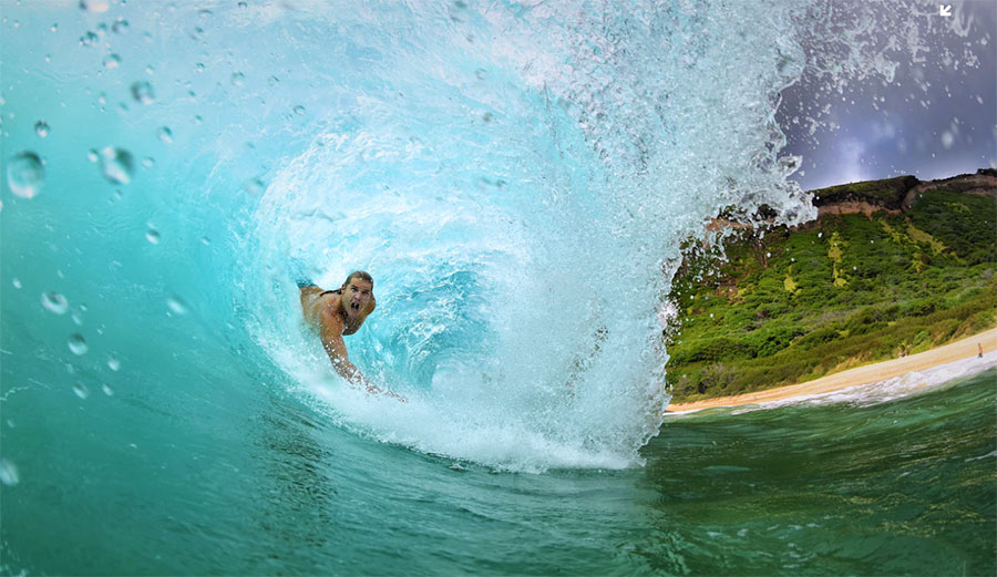 Bodysurfing at Sandy Beach