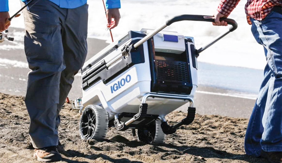 Igloo cooler on beach