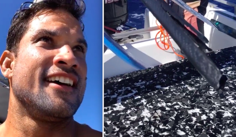 Professional Surfer Michel Bourez Attacked by Shark While Foiling