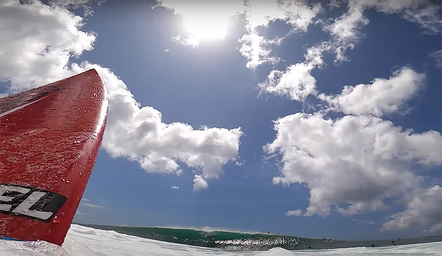 Nathan Florence surfing at Pipeline