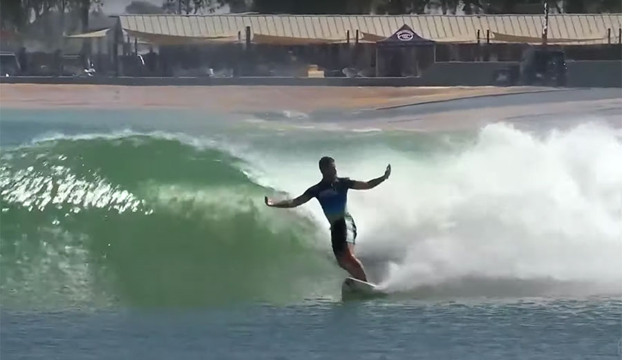 Filipe Toledo surfing at the Surf Ranch