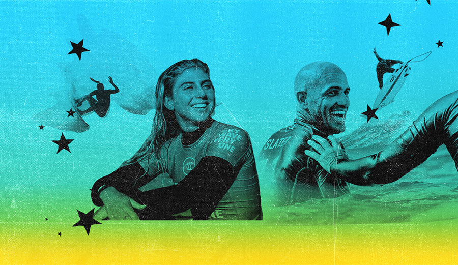 Kelly Slater and Sage Erickson