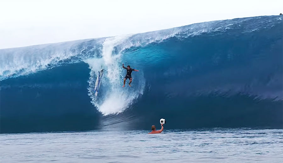 koa rothman surfing at Teahupoo