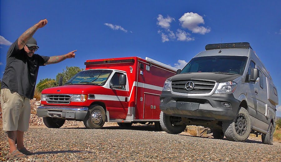 Which Would You Choose – a Sprinter Van or a Roomy Ambulance for Life on the Road?