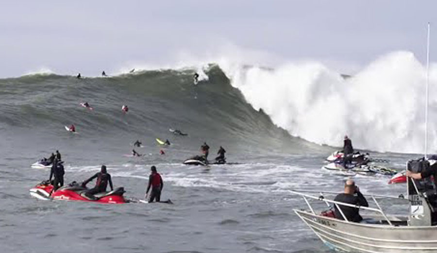 Nathan Florence surfing Maverick's