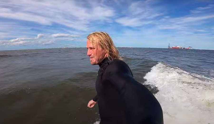 Of Course Ben Gravy Went Tanker Surfing in New Jersey