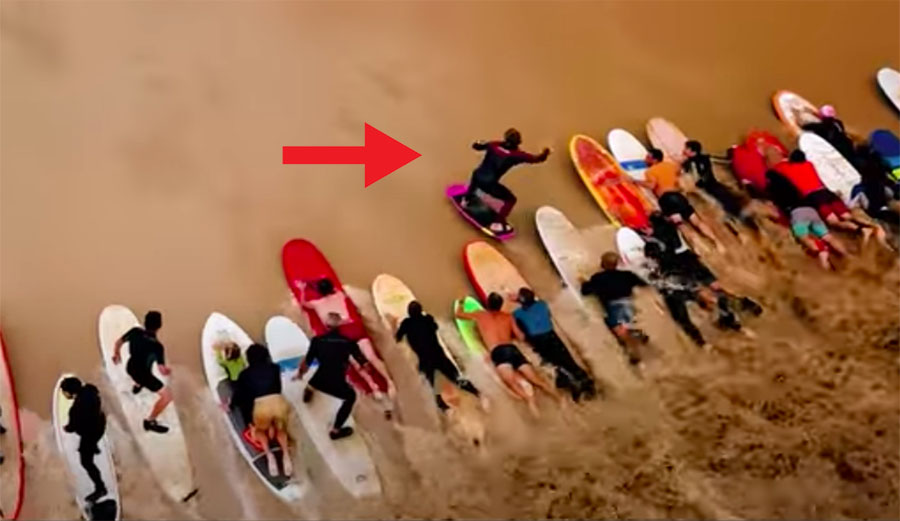 Watch This Impressive Takeoff as a Foiler Escapes a Crowd on an English Tidal Bore