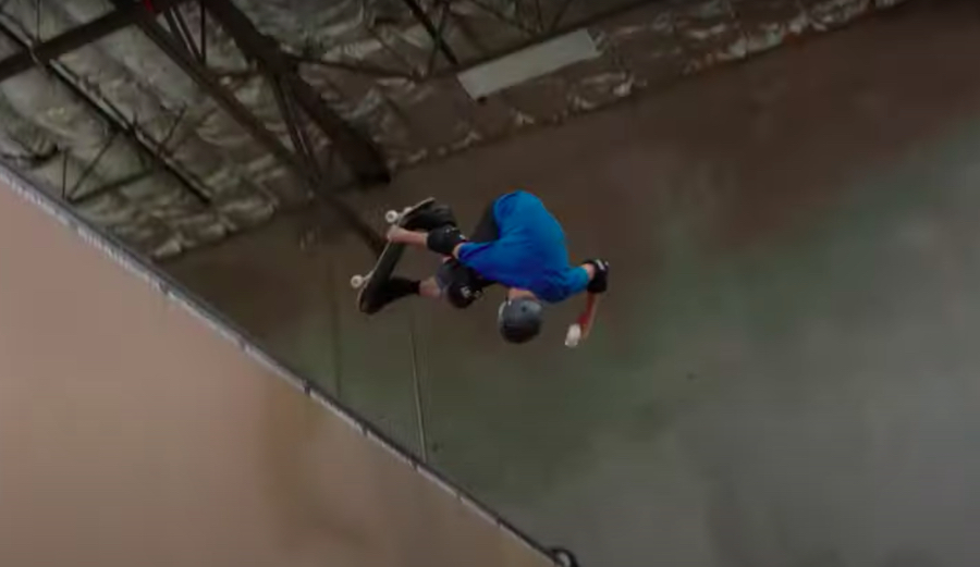 Tony Hawk Pulls a McTwist While Holding a Glass of Milk