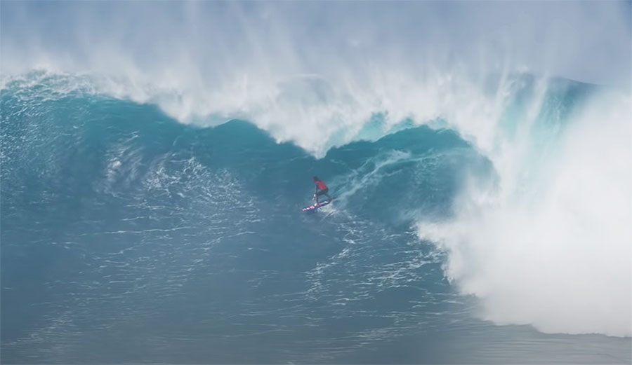 Kai Lenny surfing at Jaws