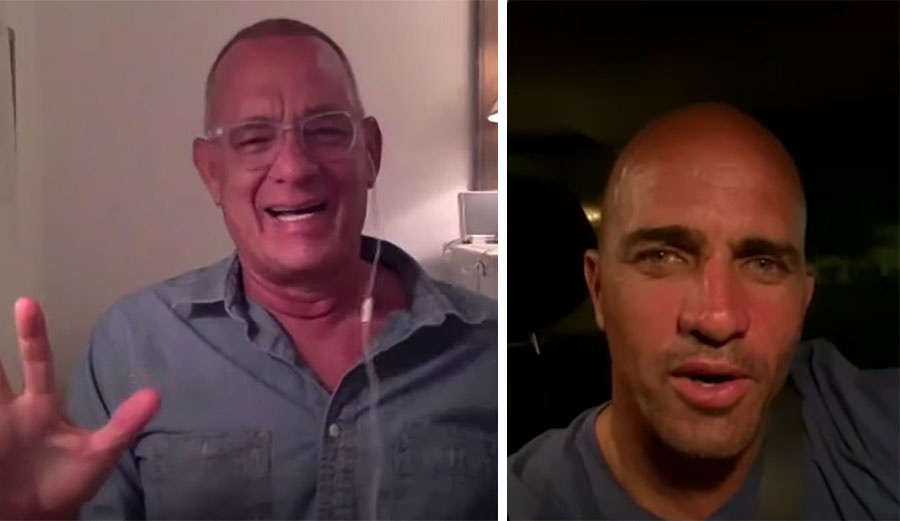 Tom Hanks and Kelly Slater