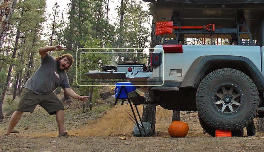 Here's an Inexpensive DIY Kitchen Camp Set Up For the Back of Your Truck