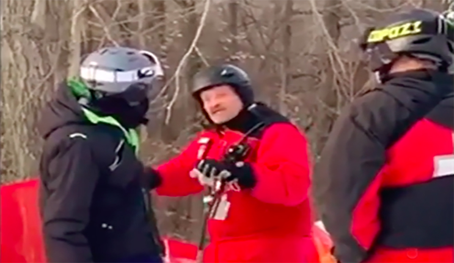 Watch This Ski Patrolman Lay Into This Snowboarder For Being "Totally Out of Control"