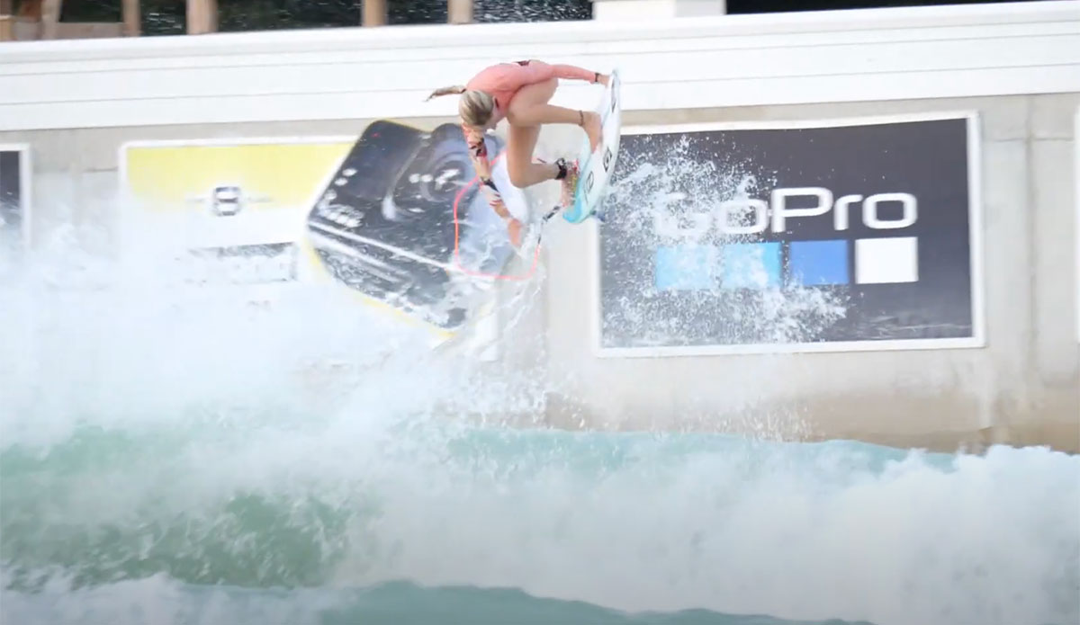 Sierra Kerr surfing