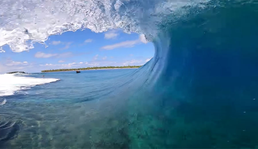 Mason Ho surfing Tahiti