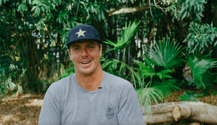 Surfer Albee Layer being interviewed on Maui