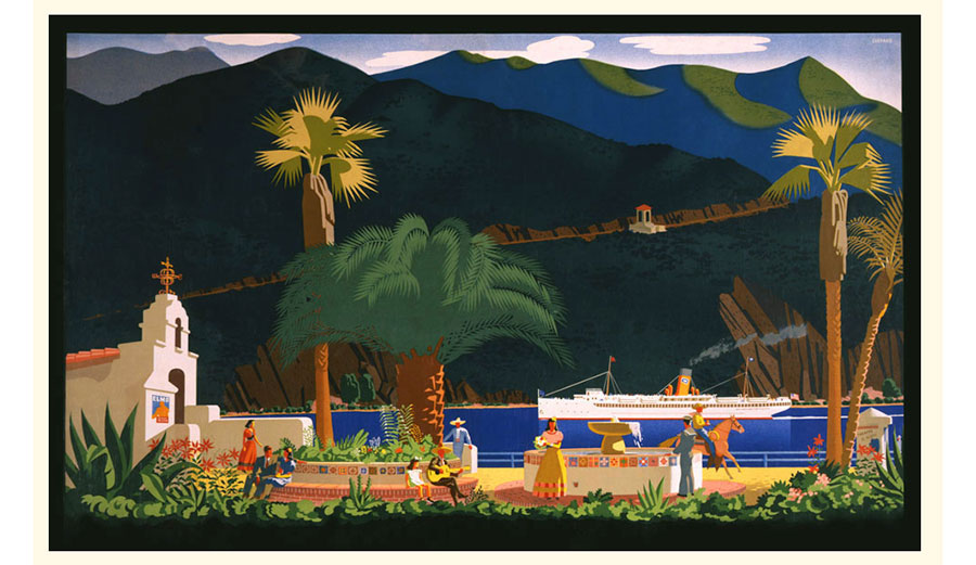 Otis Shepard Santa Catalina silkscreen art