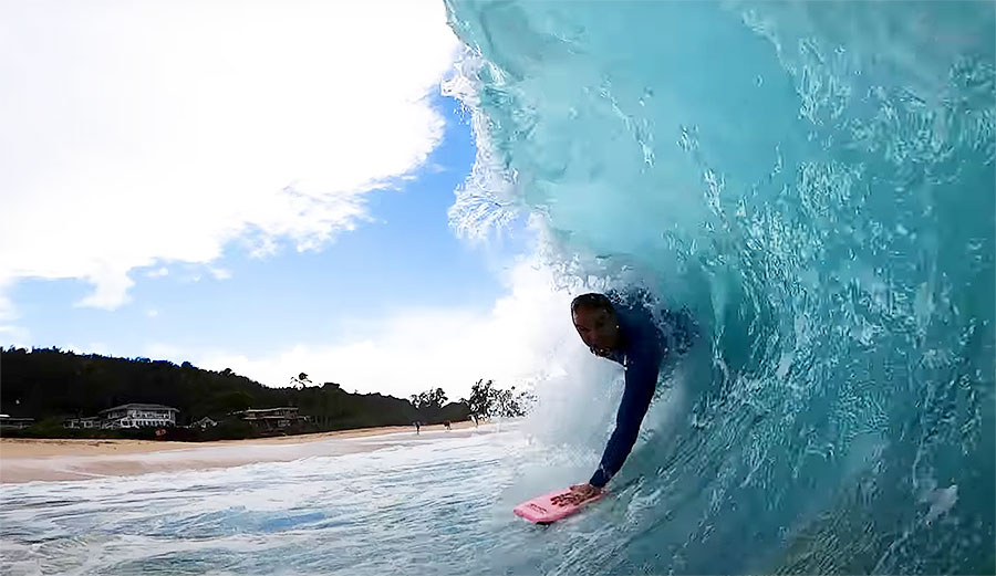 Jamie O'Brien body surfing in a barrel