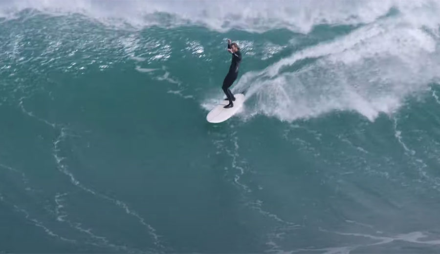 Torren Martyn surfing mid-length surfboard in New Zealand