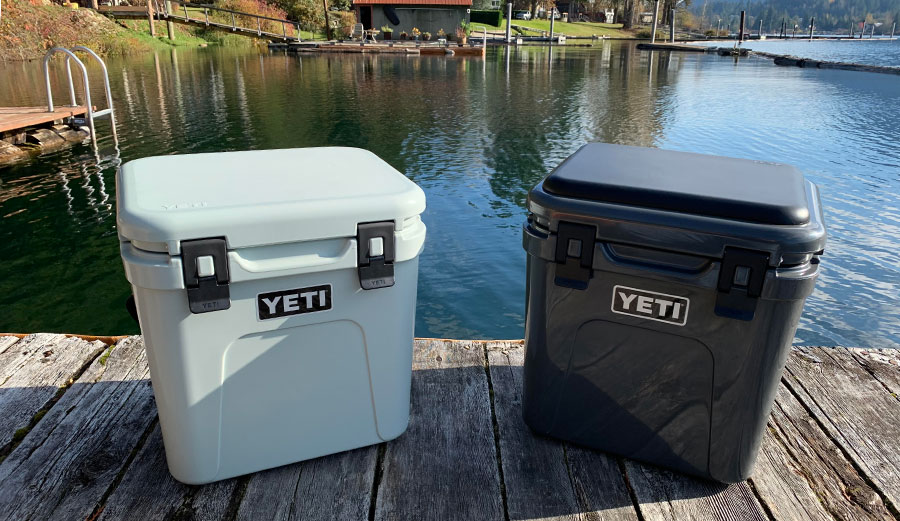 Yeti Roadie 24 coolers on a dock