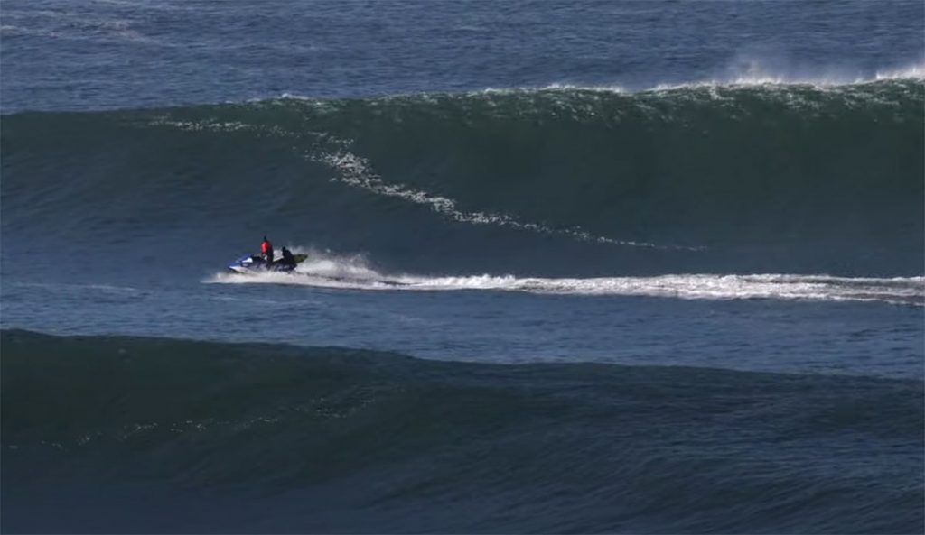 Ben Gravy tow surfing in Oregon