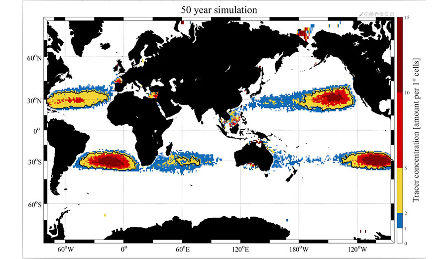 Location of garbage patches