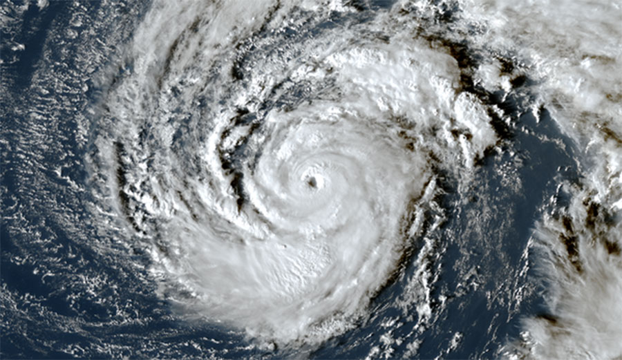Hurricane Epsilon from space