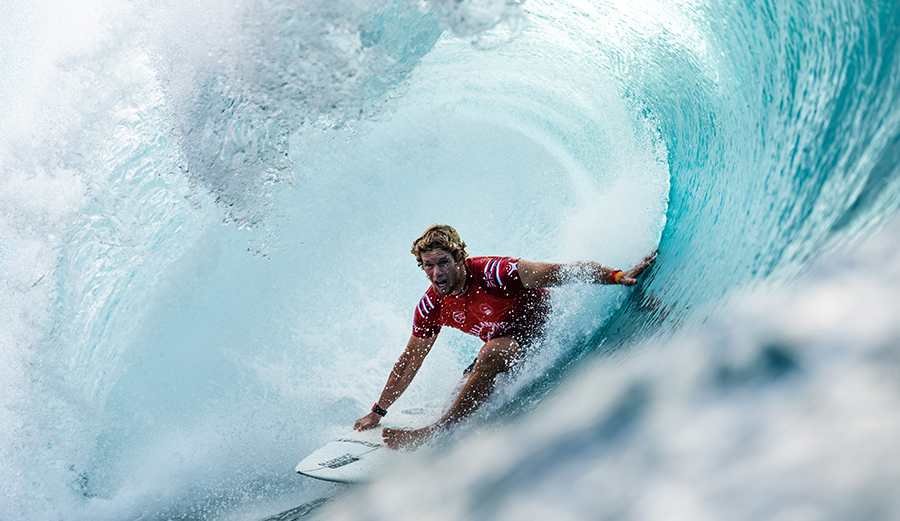 John John Florence in the barrel at Pipeline on the North Shore