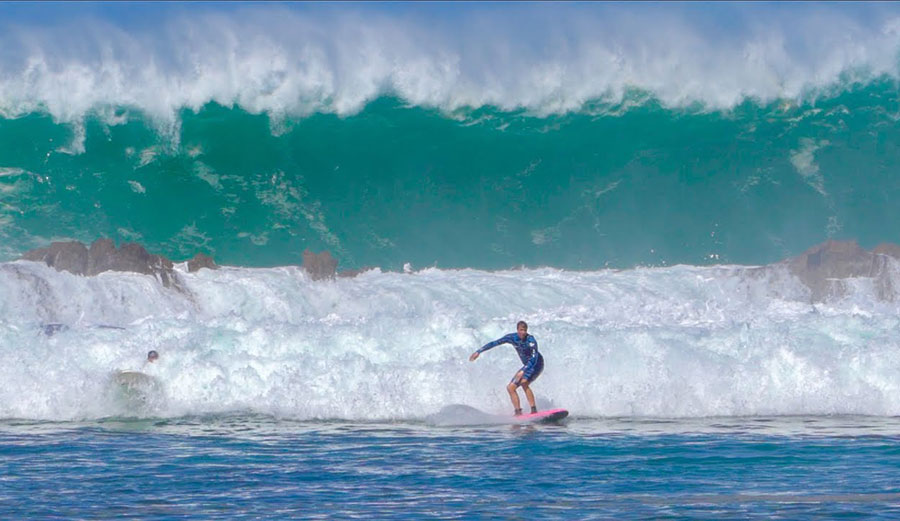 Jamie O'Brien surfing at Shark's Cove